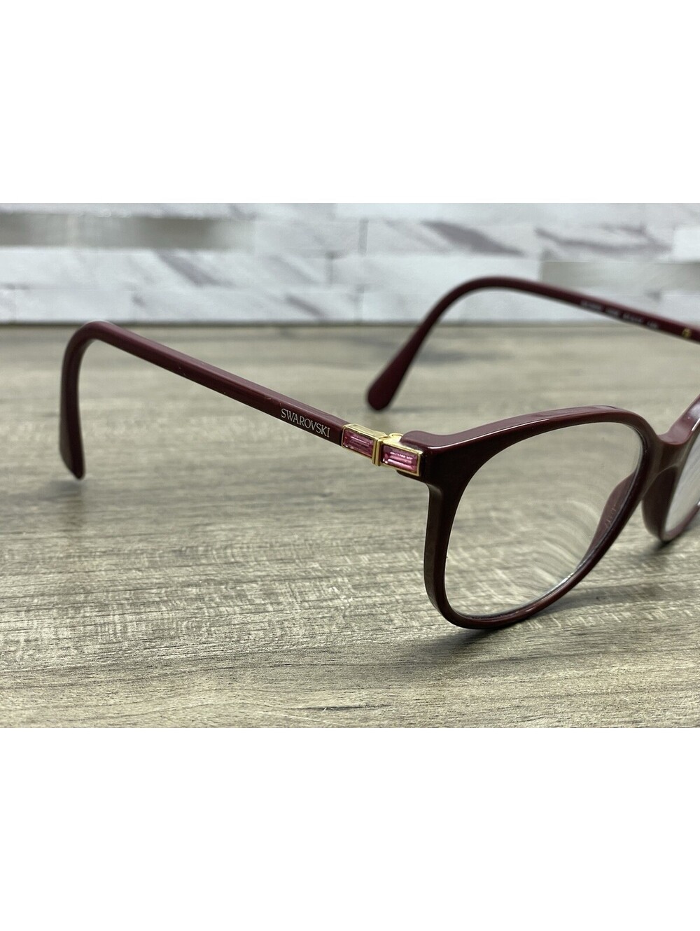 Swarovski Authentic Eyeglasses Frames SK 2002 1008 Maroon / Jeweled 51-17-140 - Picture 4 of 12